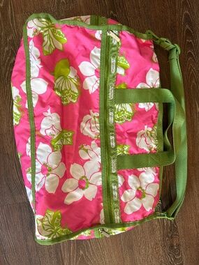 Pink & Green Floral Lesportsac Duffel